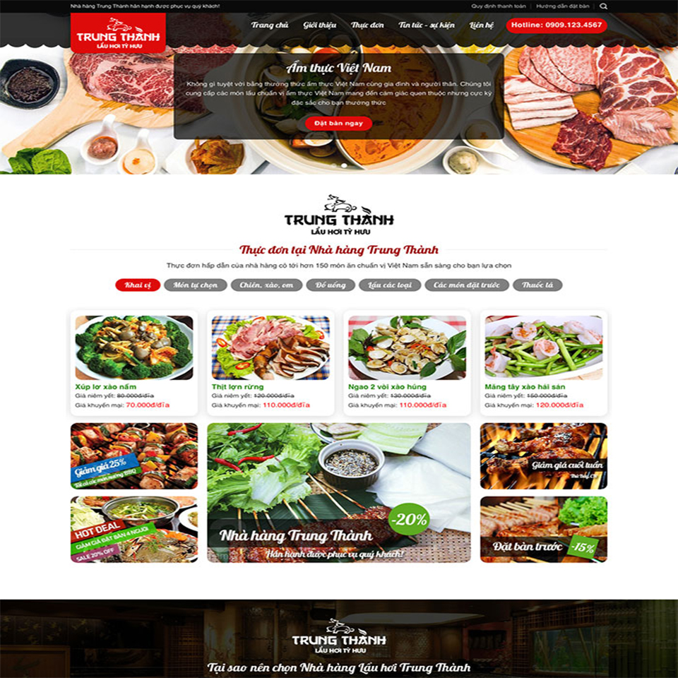 Thiết kế website nhà hàng